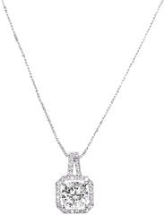 Necklace Bling Crystal Square