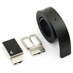 Emporio Armani Black Belt Set For Men