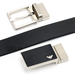Emporio Armani Black Belt Set For Men