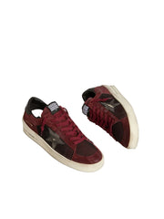 GOLDEN GOOSE STARDAN 'BORDEAUX SUEDE & MESH / WHITE STAR'