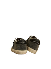 GOLDEN GOOSE SUPER-STAR 'BLACK GLITTER WITH SWAROVSKI CRYSTALS / BLACK STAR & HEEL'
