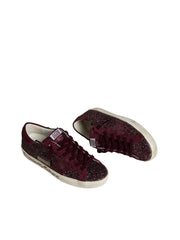 GOLDEN GOOSE SUPER-STAR 'PURPLE BURGUNDY GLITTER / SUEDE STAR'