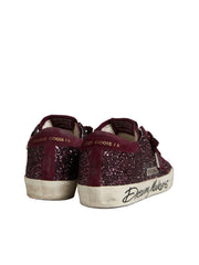 GOLDEN GOOSE SUPER-STAR 'PURPLE BURGUNDY GLITTER / SUEDE STAR'