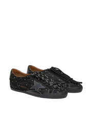 GOLDEN GOOSE TRUE STAR 'BLACK SUEDE WITH SWAROVSKI CRYSTALS'