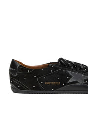 GOLDEN GOOSE TRUE STAR 'BLACK SUEDE WITH SWAROVSKI CRYSTALS'