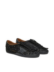 GOLDEN GOOSE TRUE STAR 'BLACK SUEDE WITH SWAROVSKI CRYSTALS'