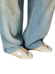 GOLDEN GOOSE TRUE STAR 'LIGHT BEIGE SUEDE / SILVER STAR & HEEL'