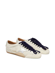 GOLDEN GOOSE TRUE STAR 'LIGHT BEIGE SUEDE / SILVER STAR & HEEL'