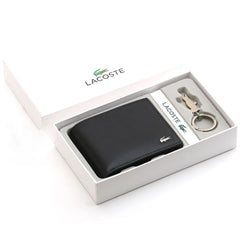 Black Lacoste Men Leather Wallet