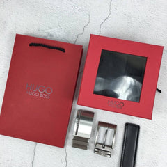 Hugo Boss Leather Belt Set For Men