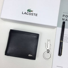 Black Lacoste Men Leather Wallet