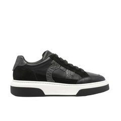 FERRAGAMO LOW-TOP SNEAKER 'BLACK CROC-EMBOSSED'