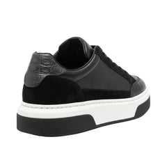 FERRAGAMO LOW-TOP SNEAKER 'BLACK CROC-EMBOSSED'