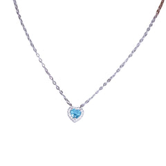 Zircon Aqua Heart Necklace