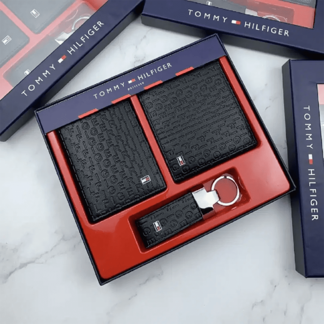 Tommy Hilfiger Set Genuine Leather & Card Holder