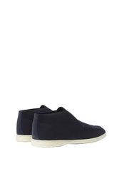 LORO PIANA OPEN WALK ANKLE BOOT NAVY BLUE
