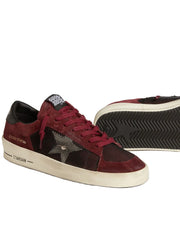 GOLDEN GOOSE STARDAN 'BORDEAUX SUEDE & MESH / WHITE STAR'
