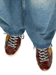 GOLDEN GOOSE TRUE STAR 'BURGUNDY PATENT LEATHER / GOLD STAR & SILVER HEEL'