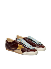 GOLDEN GOOSE TRUE STAR 'BURGUNDY PATENT LEATHER / GOLD STAR & SILVER HEEL'