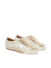 GOLDEN GOOSE TRUE STAR 'LIGHT BEIGE SUEDE / SILVER STAR & HEEL'