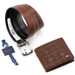 Tommy Hilfiger Men's Wallet and Belt Comprehensive Set