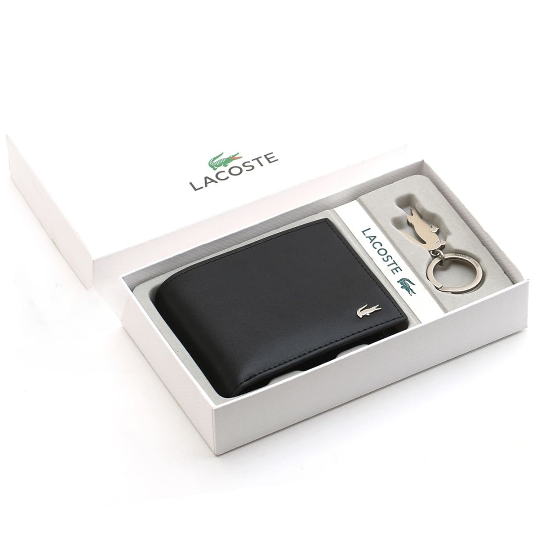 Black Lacoste Men Leather Wallet