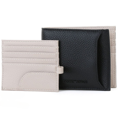 Emporio Armani Black Eenuine Leather Wallet And Belt