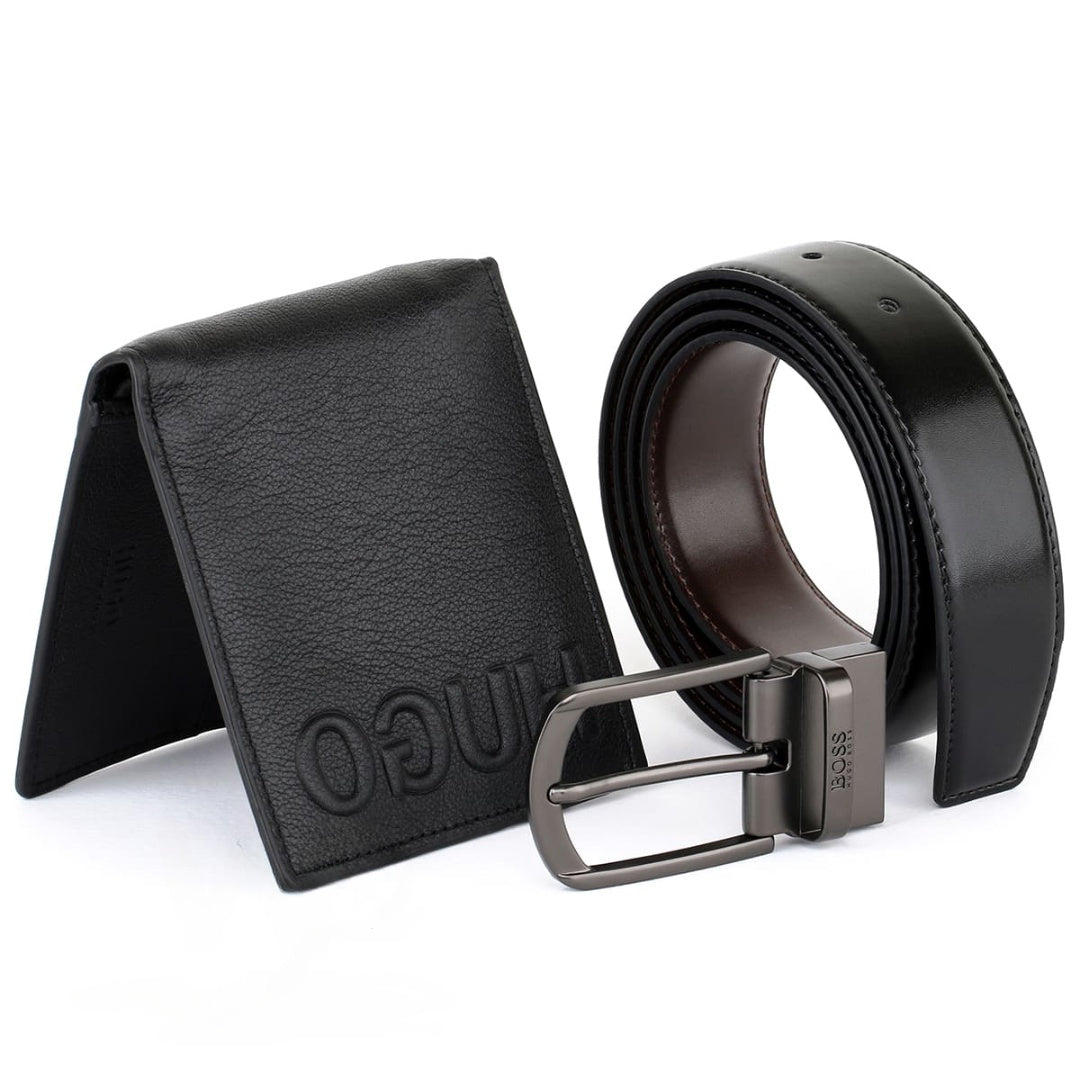 Hugo Boss Leather Wallet Set For Men