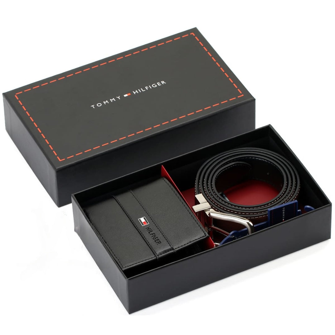Tommy Hilfiger Men's Wallet and Belt Comprehensive Set