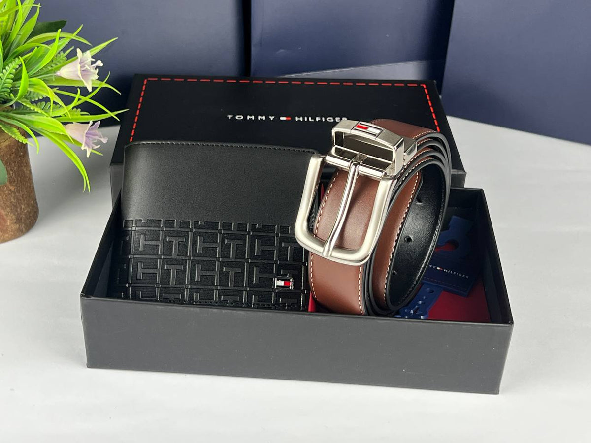 Tommy Hilfiger Men's Wallet and Belt Set