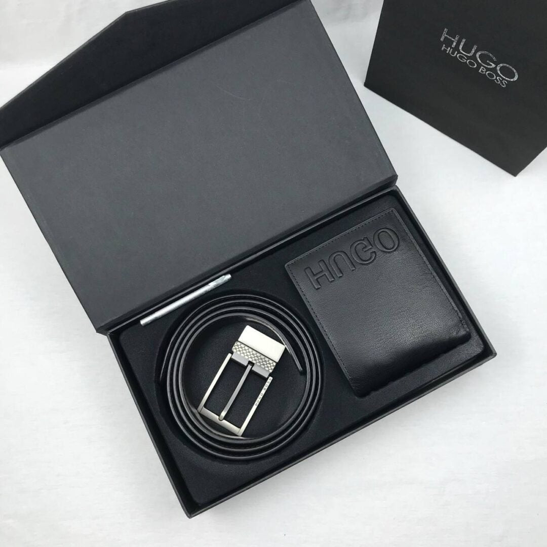 Hugo Boss Leather Wallet Set For Men