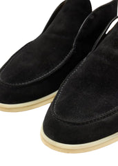 LORO PIANA OPEN WALK ANKLE BOOT  BLACK