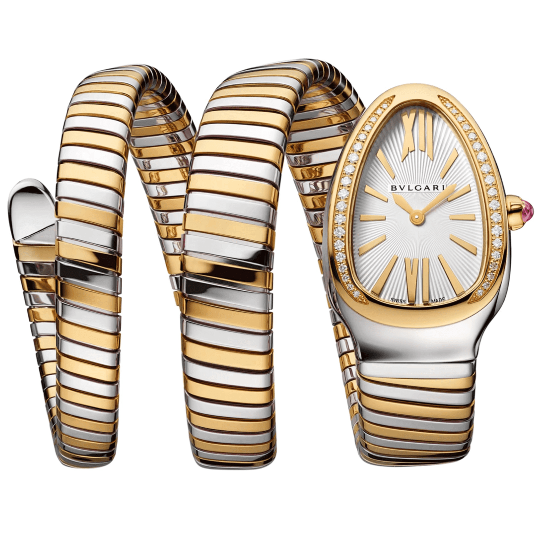 BVLGARI SERPENTI TUBOGAS 35MM BLACK DIAL 18K ROSE GOLD BRACELET LADIES WATCH