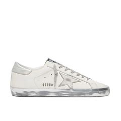 GOLDEN GOOSE SUPER-STAR 'WHITE LEATHER / METALLIC SILVER STAR & HEEL'