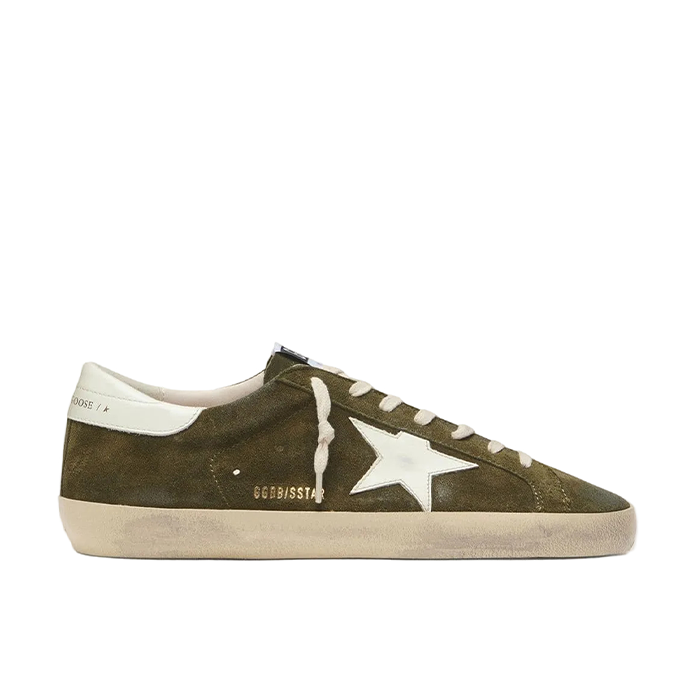 GOLDEN GOOSE SUPER-STAR 'OLIVE GREEN SUEDE / WHITE STAR'