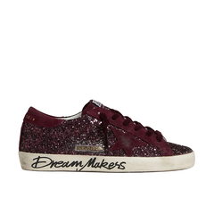 GOLDEN GOOSE SUPER-STAR 'PURPLE BURGUNDY GLITTER / SUEDE STAR'