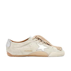 GOLDEN GOOSE TRUE STAR 'LIGHT BEIGE SUEDE / SILVER STAR & HEEL'