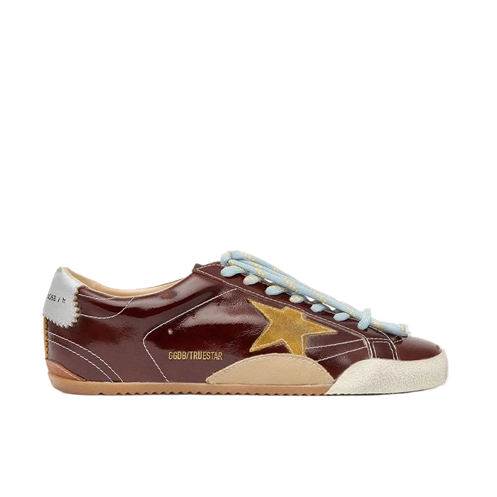 GOLDEN GOOSE TRUE STAR 'BURGUNDY PATENT LEATHER / GOLD STAR & SILVER HEEL'