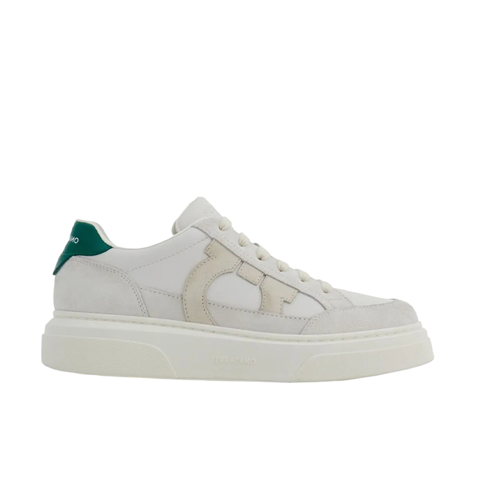 FERRAGAMO LOW-TOP SNEAKER 'WHITE GREY GREEN'