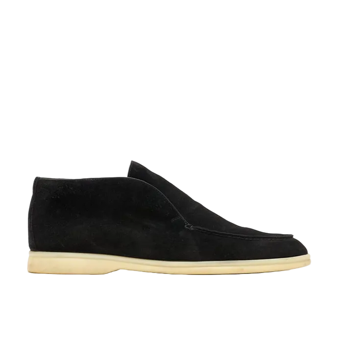 LORO PIANA OPEN WALK ANKLE BOOT  BLACK