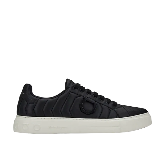 FERRAGAMO GANCINI LOW-TOP SNEAKER 'QUILTED BLACK'