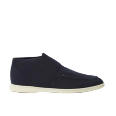 LORO PIANA OPEN WALK ANKLE BOOT NAVY BLUE